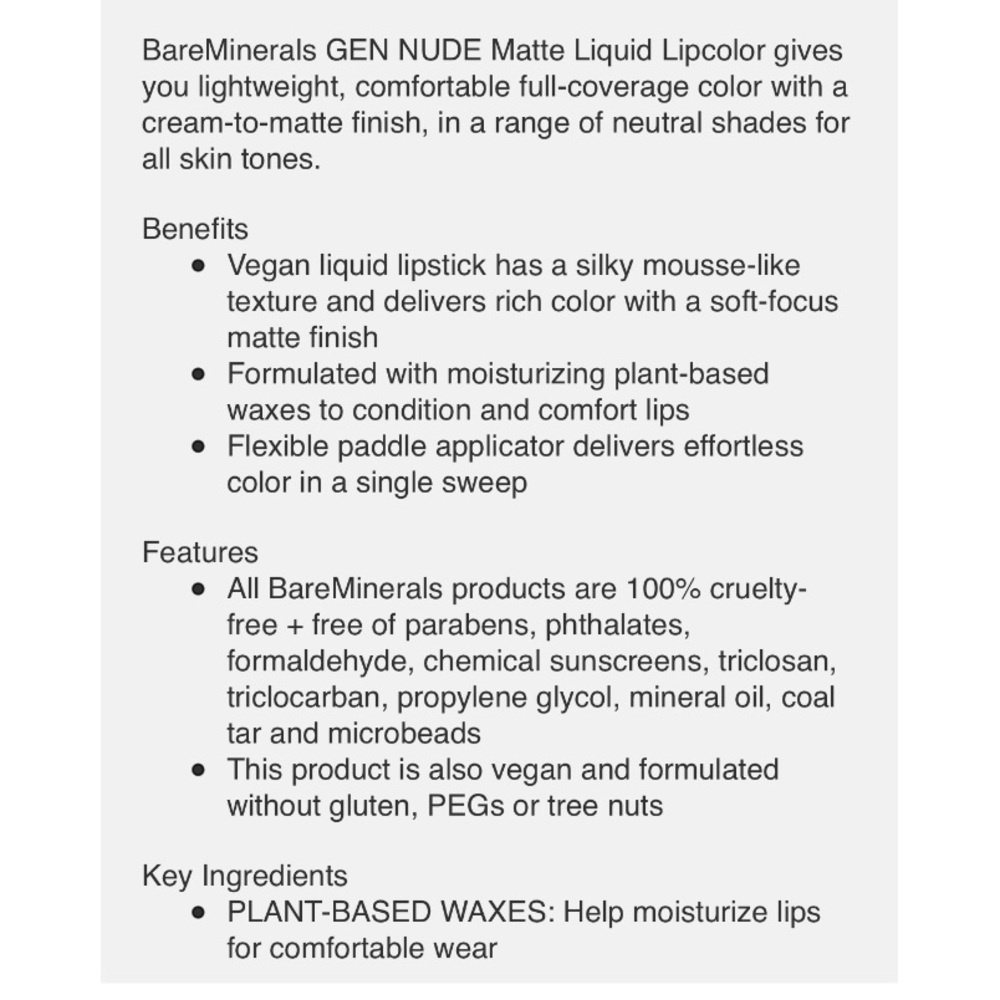 bareMinerals GEN NUDE® PATENT LIP LACQUER - Picture 3 of 9